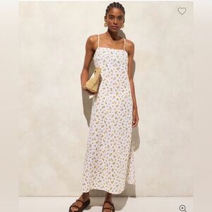 JCREW Linen-cotton blend tie-back midi dress NWT